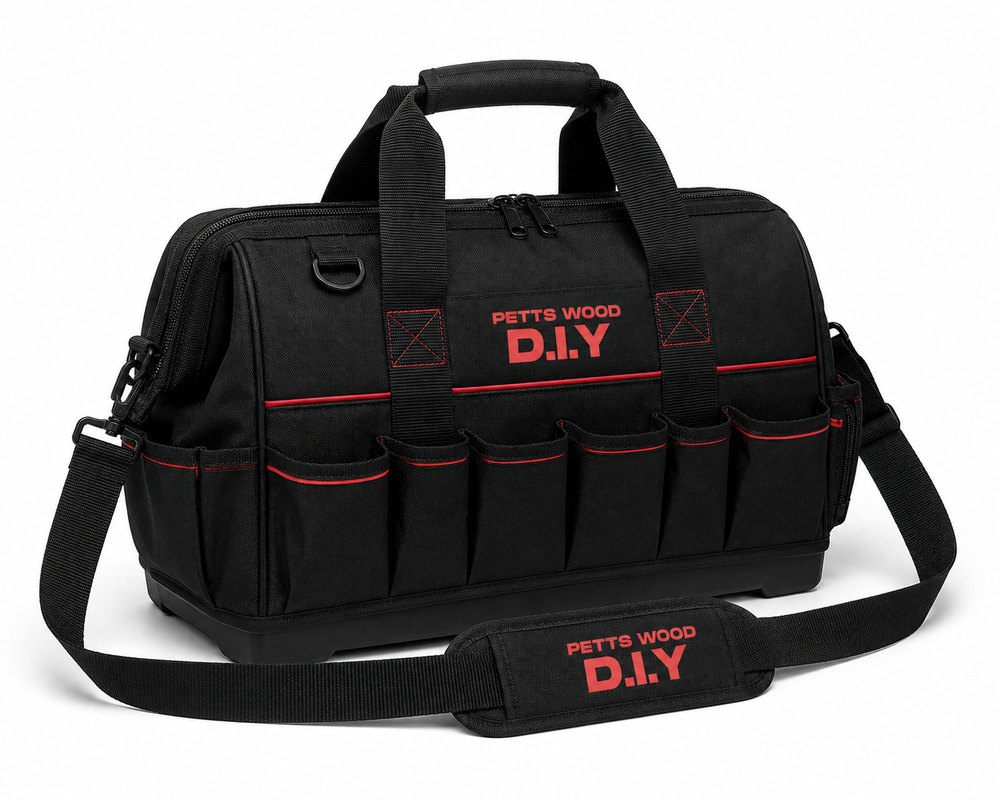 PETTS WOOD D.I.Y Premium Tool Bag – Heavy Duty Multi-Pocket Work Bag