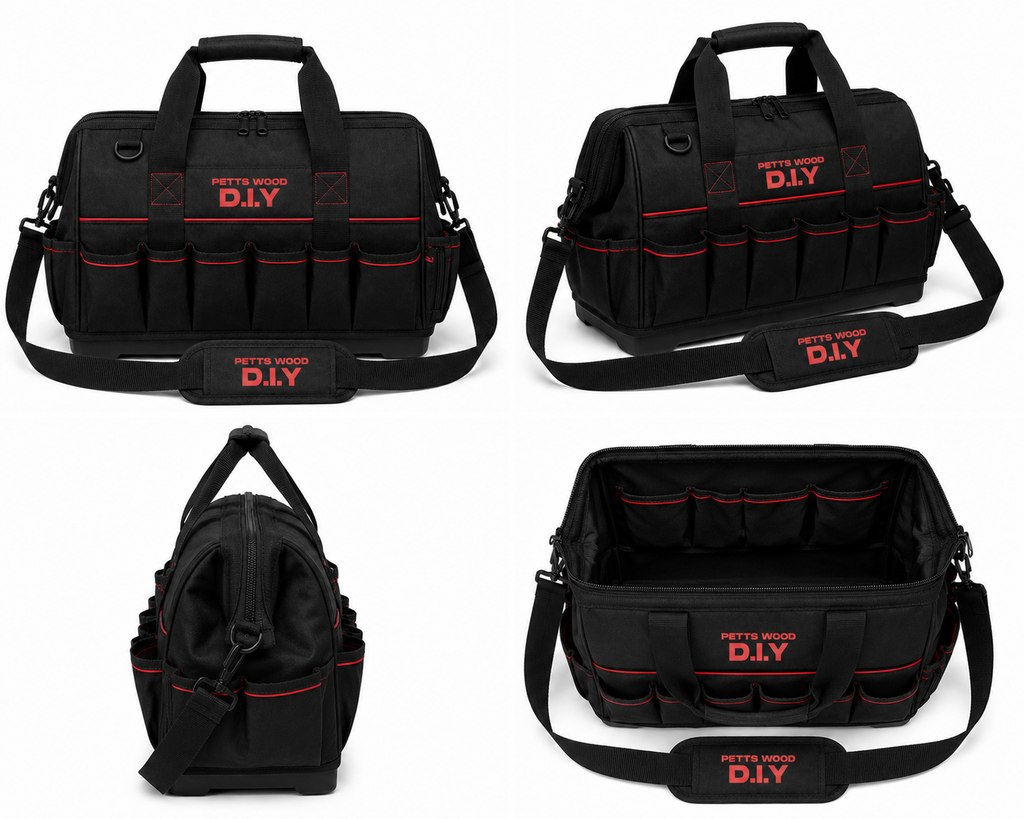 PETTS WOOD D.I.Y Premium Tool Bag – Heavy Duty Multi-Pocket Work Bag
