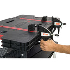 Keter Folding Work Bench with Adjustable Clamps – Portable Work Table