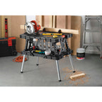 Keter Folding Work Bench with Adjustable Clamps – Portable Work Table